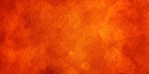Abstract  orange and red acrylic paper watercolor surface canvas wall light grunge art sky colorful texture background.