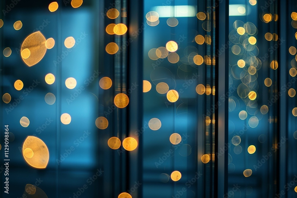 Aufkleber blurred view of an empty office space featuring abstract light bokeh for design inspiration