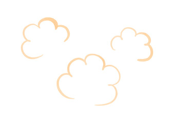 もくもくと立ち上がる温かい湯気や蒸気のイメージ、ほんわかした漫符記号