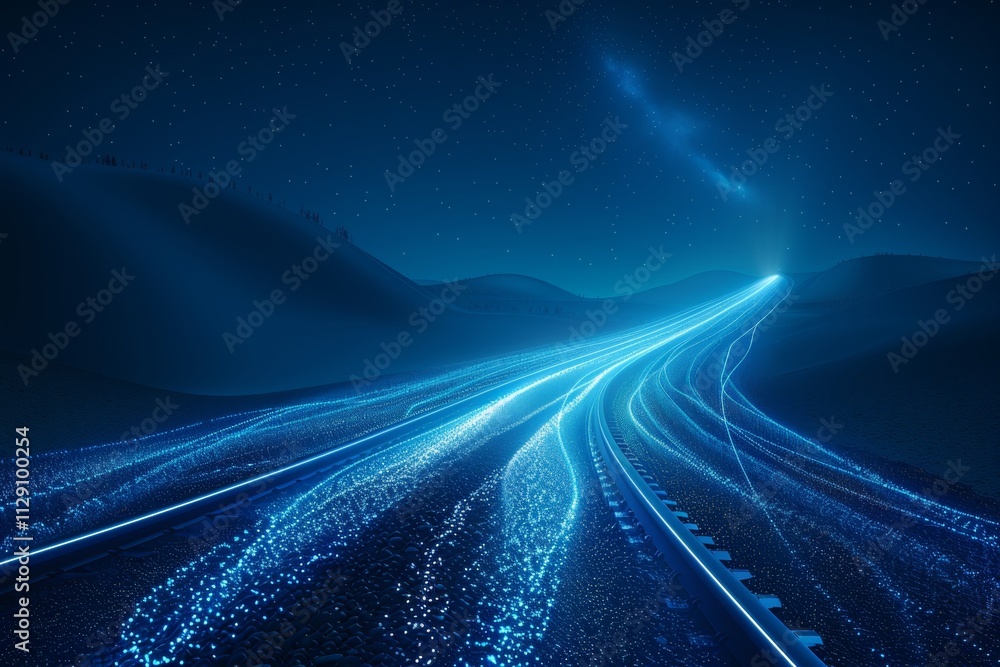 Poster smart city design with gradient lines and intricate waves for big data connectivity concept