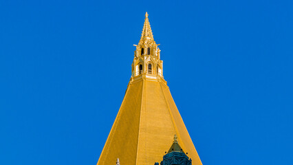 building roof tower in gold