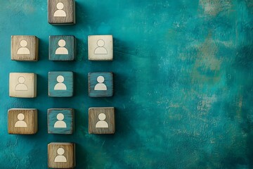 Teamwork Wooden Blocks Flat Lay