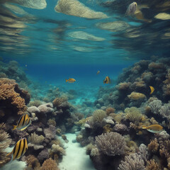 Underwater natural scenery background