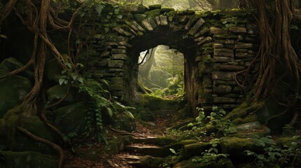 Enchanted Forest Archway: A Mystical Passage Through Nature's Embrace