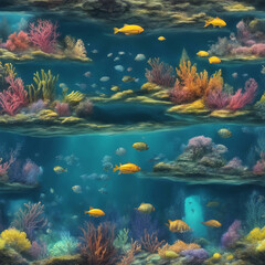 Naklejka premium Underwater natural scenery background