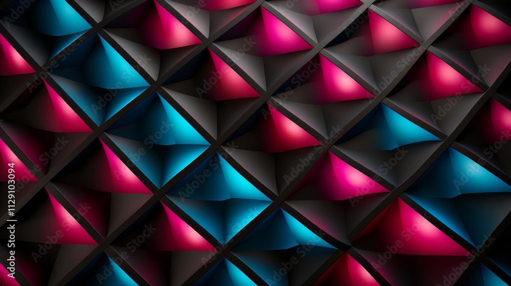 Wall mural a colorful pattern of squares and triangles
