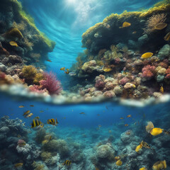 Fototapeta premium Underwater natural scenery background
