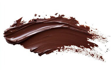 A stroke of paint in the shape of chocolate, isolated on a white background