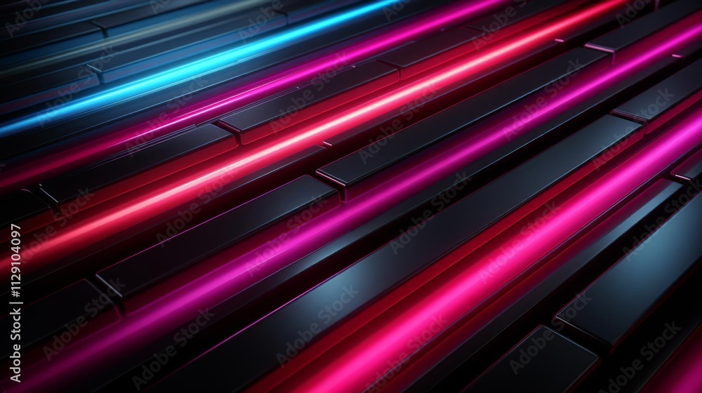 Canvas Prints a series of bright colored lines are displayed in a black background