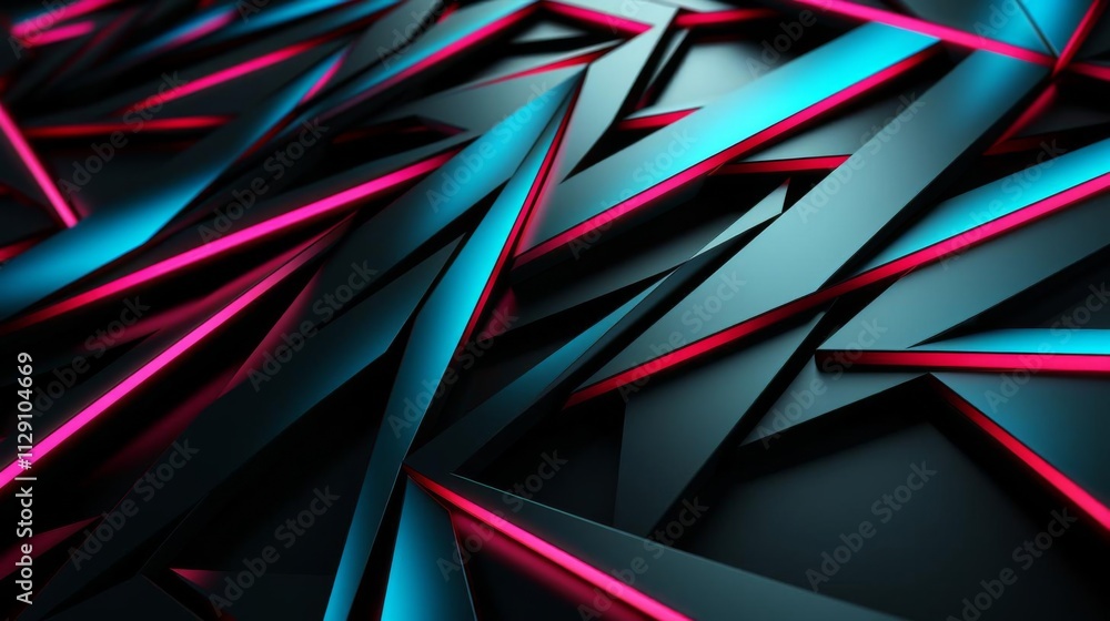 Wall mural a black and blue image with red lines