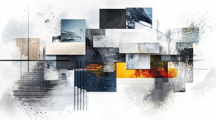 Abstract Art: A Collage of Colors and Textures - Modern and Geometric Design
