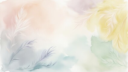 Obraz premium Delicate Watercolor Feather Design Background