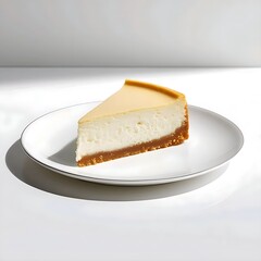 Cheesecake Slice on Plain White Plate