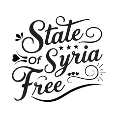 State of syria free vector typhography white background