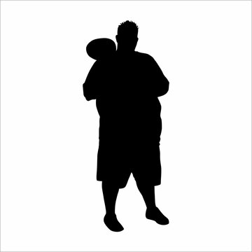 recommend clip art: silhouette of a fat man, holding a tennis racket