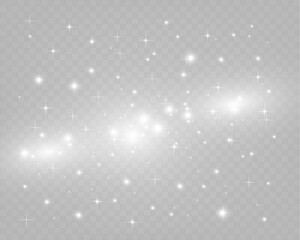 Bright glowing sparkles on a transparent background, resembling a starry or glittering effect.