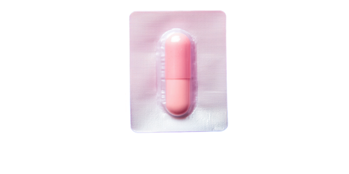 Pharmaceutical capsule transparent background close-up medical product studio lighting isolated perspective for seo impact