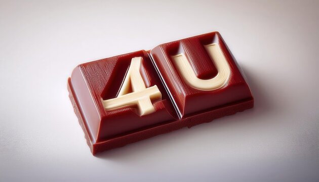 Chocolate Bar Design Featuring 4U Text