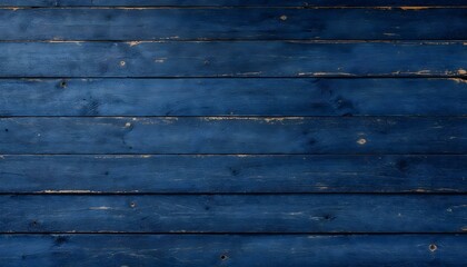 Fototapeta premium Blue dark rich vibrant cobalt navy textured surface of old barn or house siding wall fence or floor with peeling paint shabby chic backdrop design
