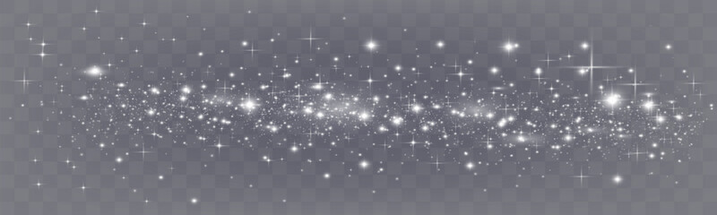Bright glowing sparkles on a transparent background, resembling a starry or glittering effect.