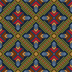 Geometric ethnic oriental traditional art pattern.Figure tribal embroidery style.Design for ethnic background,wallpaper,clothing,wrapping,fabric,element,sarong,vector illustration