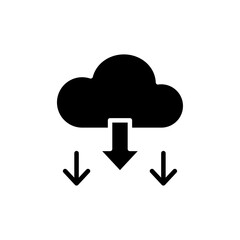 Cloud download icon Flat vector set outline