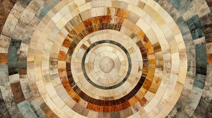 Fototapeta premium Abstract Circular Mosaic with Earthy Geometric Patterns