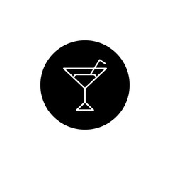 Cocktail icon Flat vector set outline