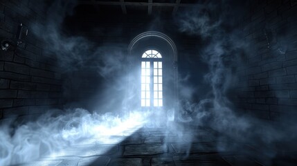 Ethereal Light Shines Through the Darkness of an Abandoned Building