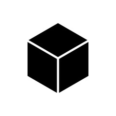 Cube icon Flat vector set outline