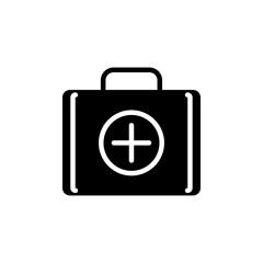 Doctor bag icon Flat vector set outline