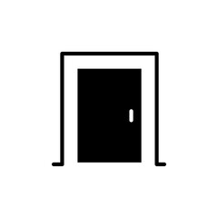 Door icon Flat vector set outline