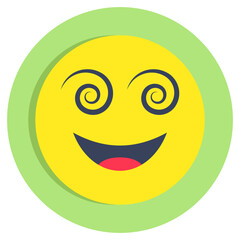 A colored design icon of dizzy emoji