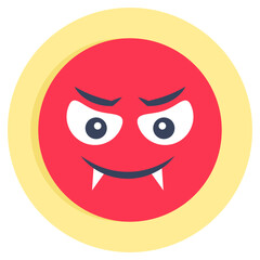 A colored design icon of vampire emoji