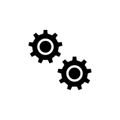 Gears icon Flat vector set outline