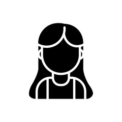 Girl icon Flat vector set outline