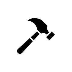 Hammer icon Flat vector set outline