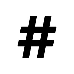 Hashtag icon Flat vector set outline