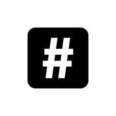 Hashtag icon Flat vector set outline