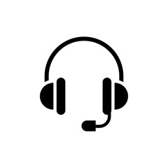 Headphones icon Flat vector set outline
