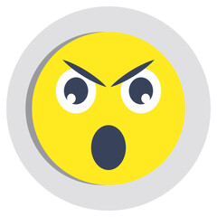 Astonished emoji icon, editable vector