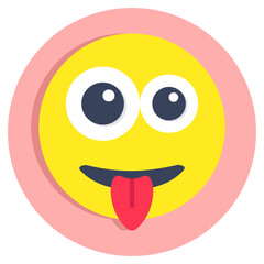A unique design icon of tongue out face