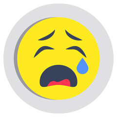 A creative design icon of weeping face