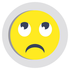 Astonished emoji icon, editable vector