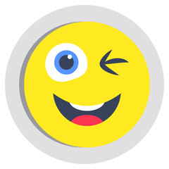 A flat rounded design icon of one eye emoji