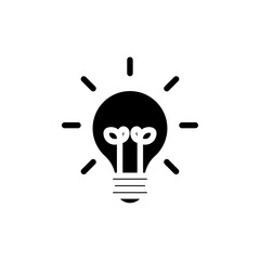 Lightbulb icon Flat vector set outline