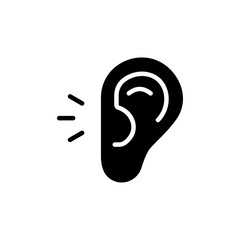 Listening icon Flat vector set outline