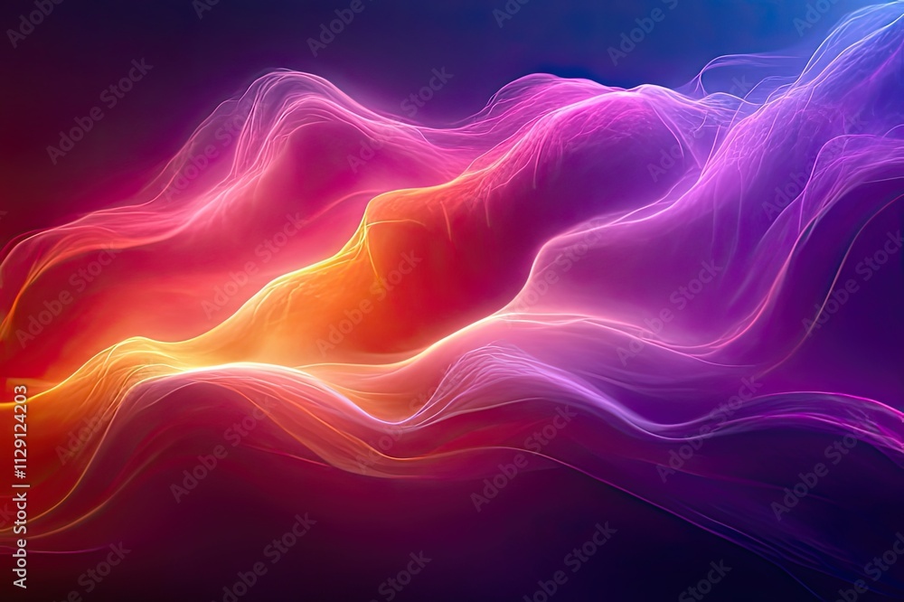 Poster vibrant waves of color dance through the night, creating a captivating display of light and motion i