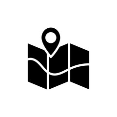 Map icon Flat vector set outline