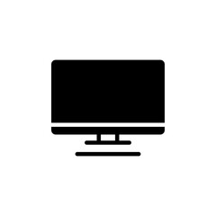 Monitor icon Flat vector set outline